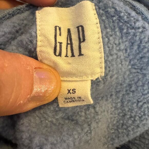 Gap Women's Light Blue Full Zip Hoodie with Embroidered Logo Size XS - Picture 3 of 4